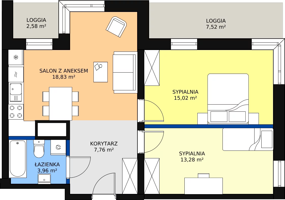 Zalety apartamentu 60.03 m², L7/K1/02