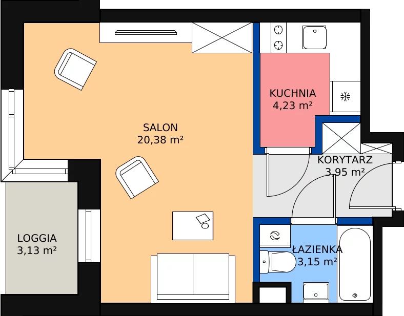 Zalety mieszkania 32.87 m², L7/K1/03