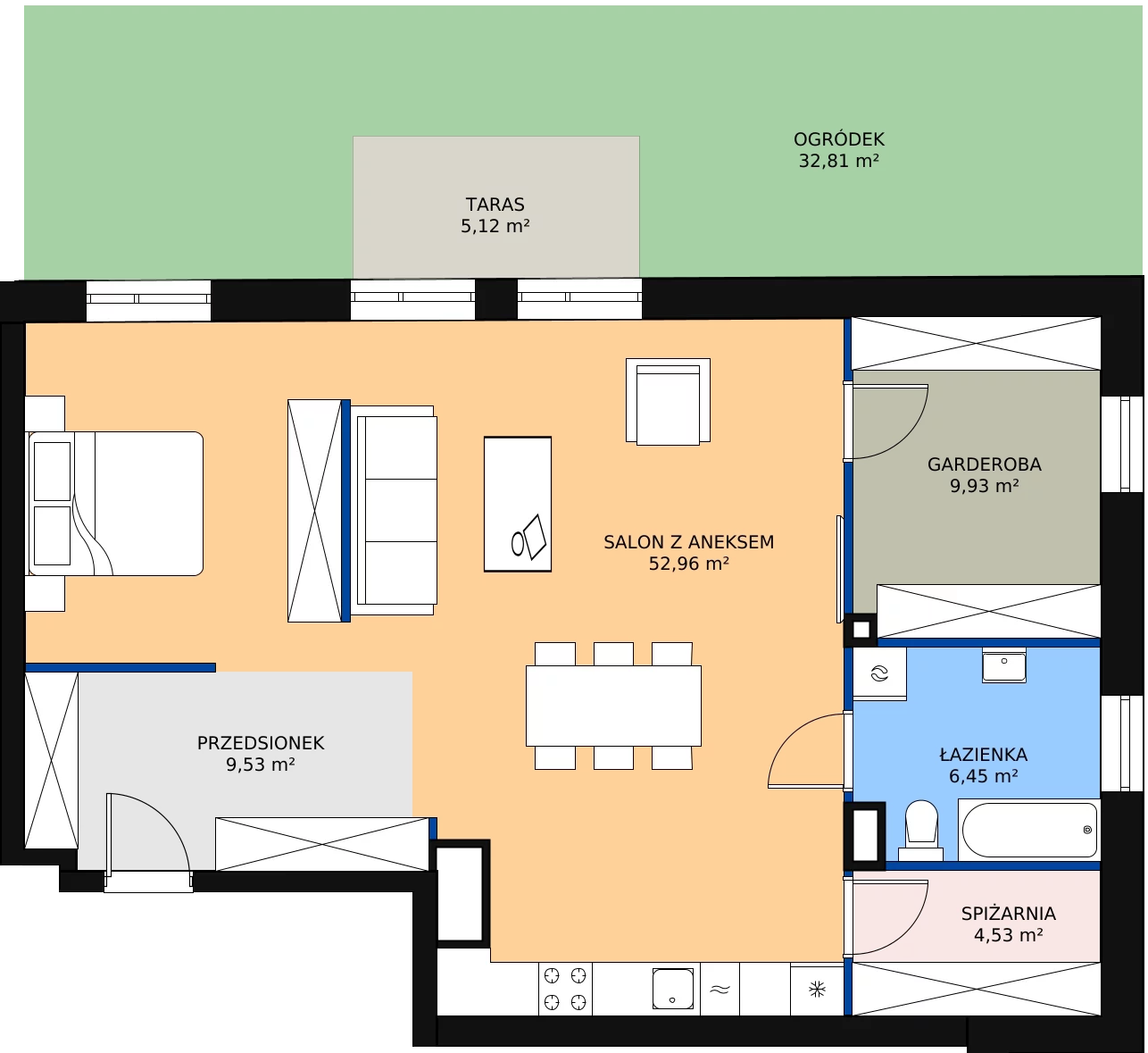 Zalety mieszkania 85.03 m², 00.3.M02