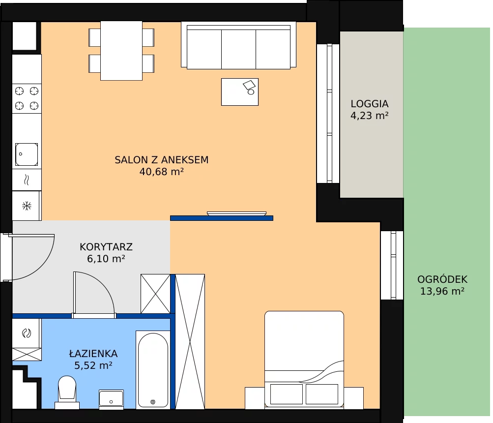 Zalety apartamentu 53.11 m², 00.3.M03