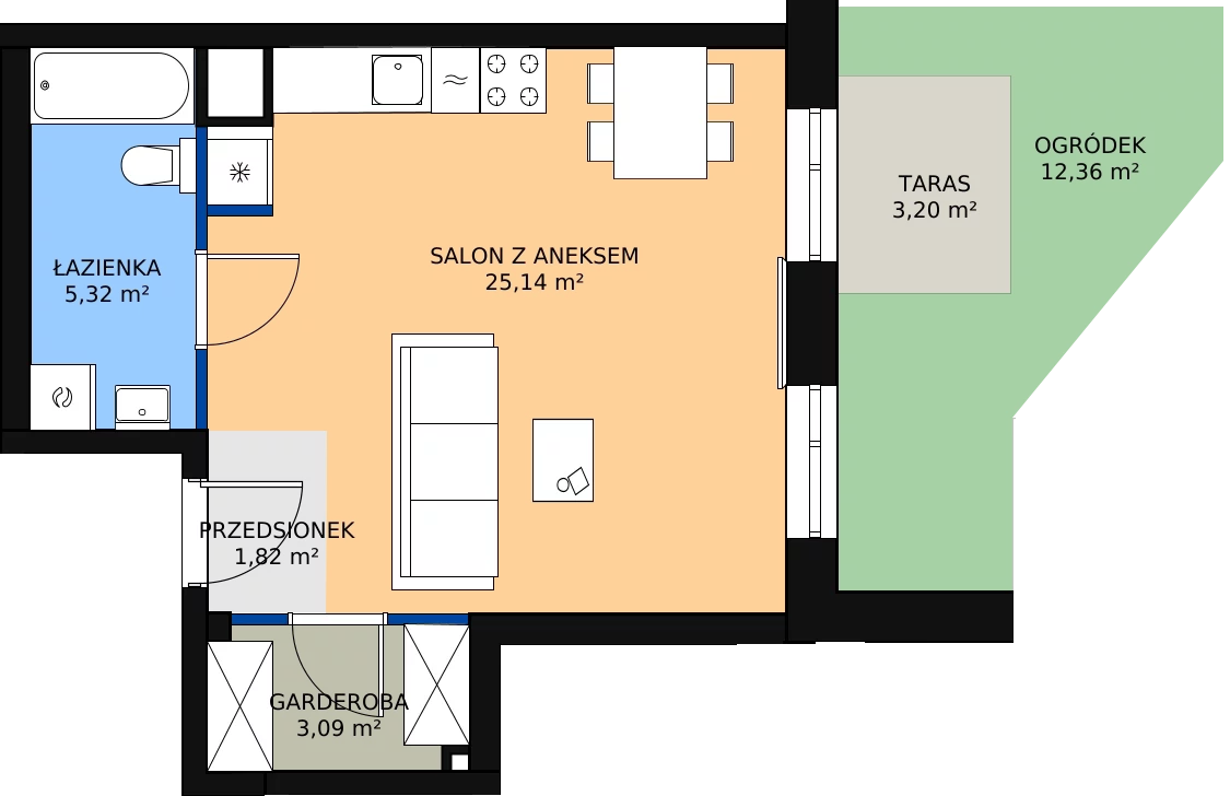 Zalety mieszkania 35.98 m², 00.4.M08