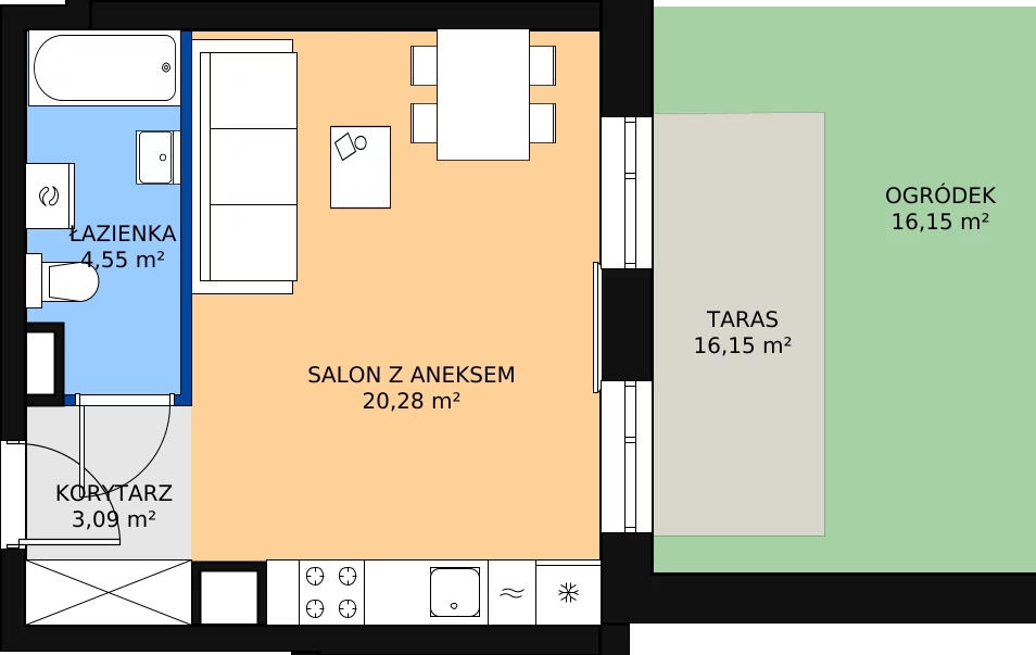 Zalety mieszkania 28.38 m², 00.5.M03