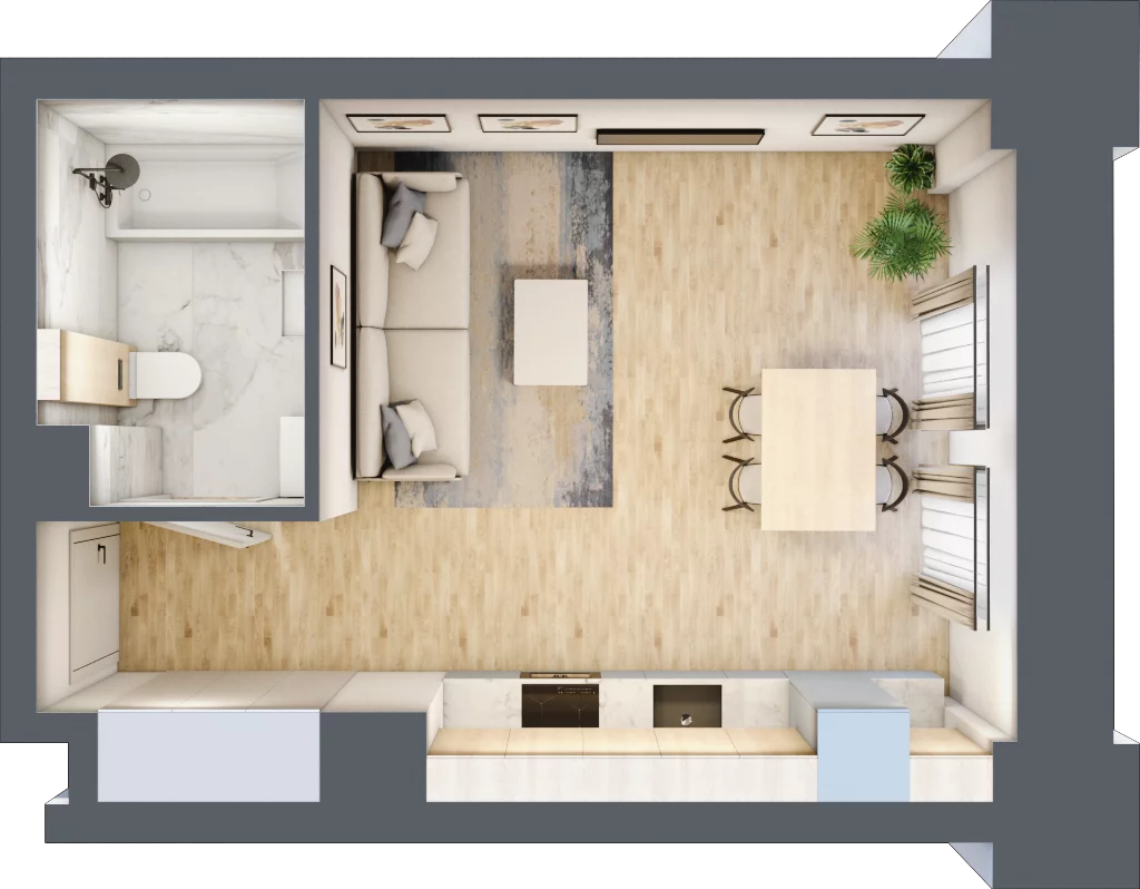 1 pokój, mieszkanie 27,89 m², piętro 1, oferta nr 01.1.M05, Mieszczańska Park, Wrocław, Karłowice-Różanka, ul. Dmowskiego