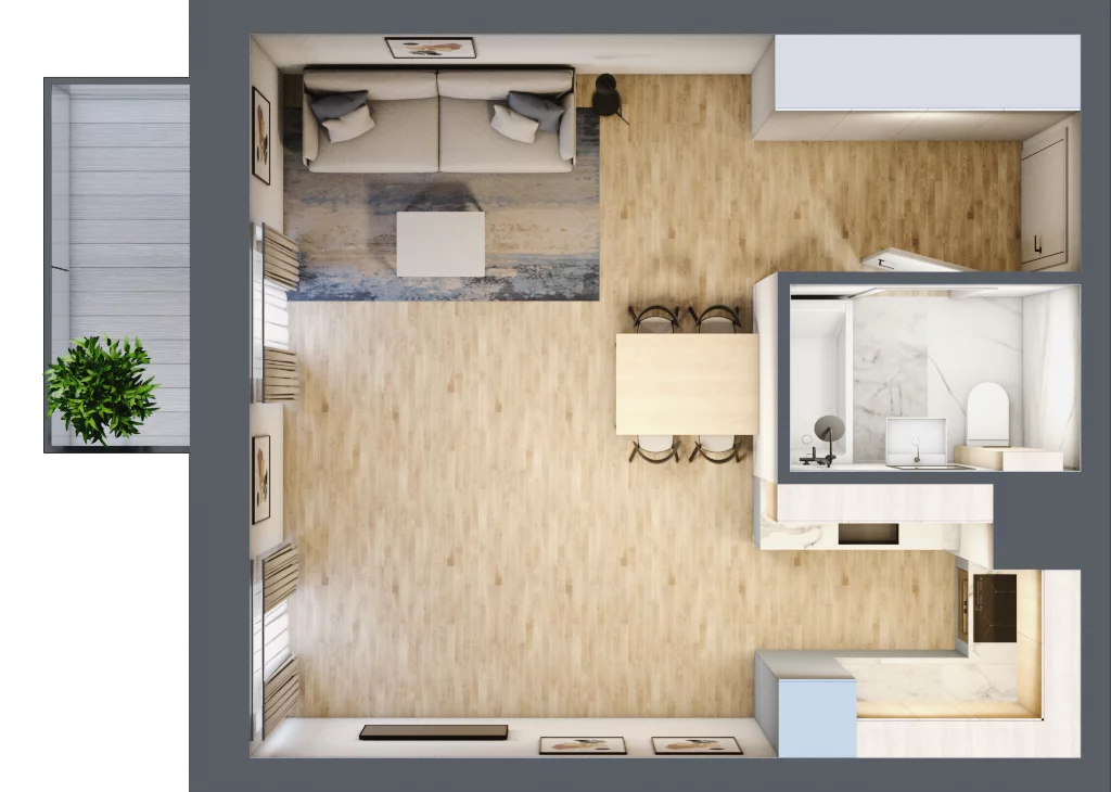 1 pokój, mieszkanie 34,59 m², piętro 1, oferta nr 01.5.M10, Mieszczańska Park, Wrocław, Karłowice-Różanka, ul. Dmowskiego