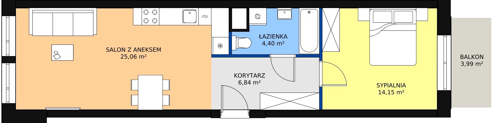Zalety apartamentu 51.26 m², 02.6.M02
