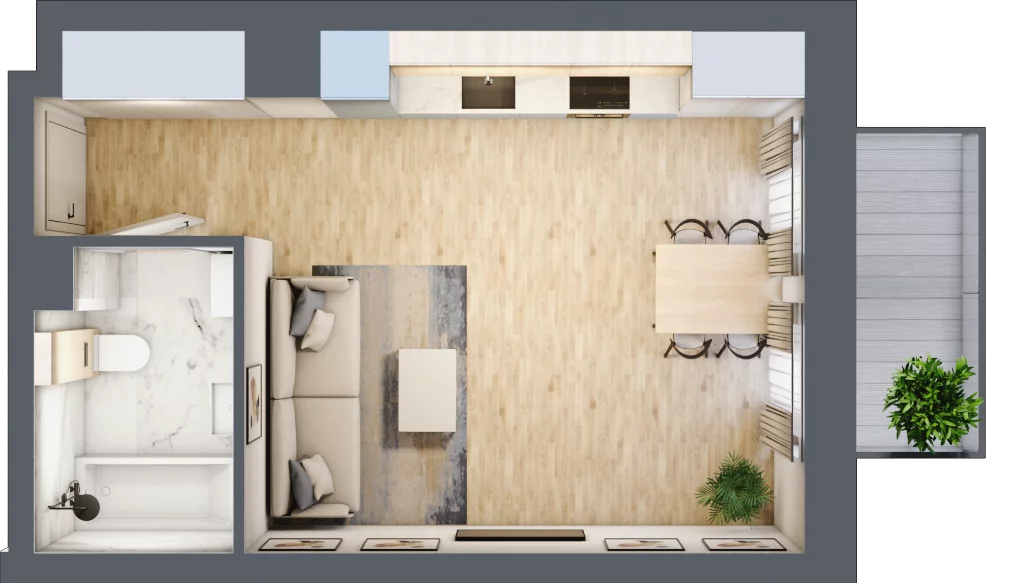 1 pokój, mieszkanie 29,78 m², piętro 3, oferta nr 03.2.M03, Mieszczańska Park, Wrocław, Karłowice-Różanka, ul. Dmowskiego