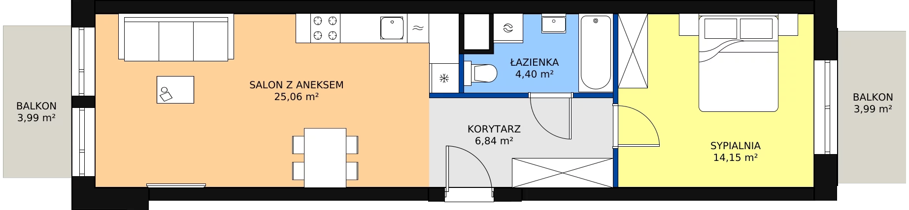 Zalety mieszkania 51.26 m², 03.6.M02