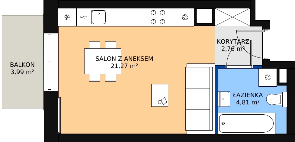 Zalety mieszkania 29.22 m², 04.1.M10