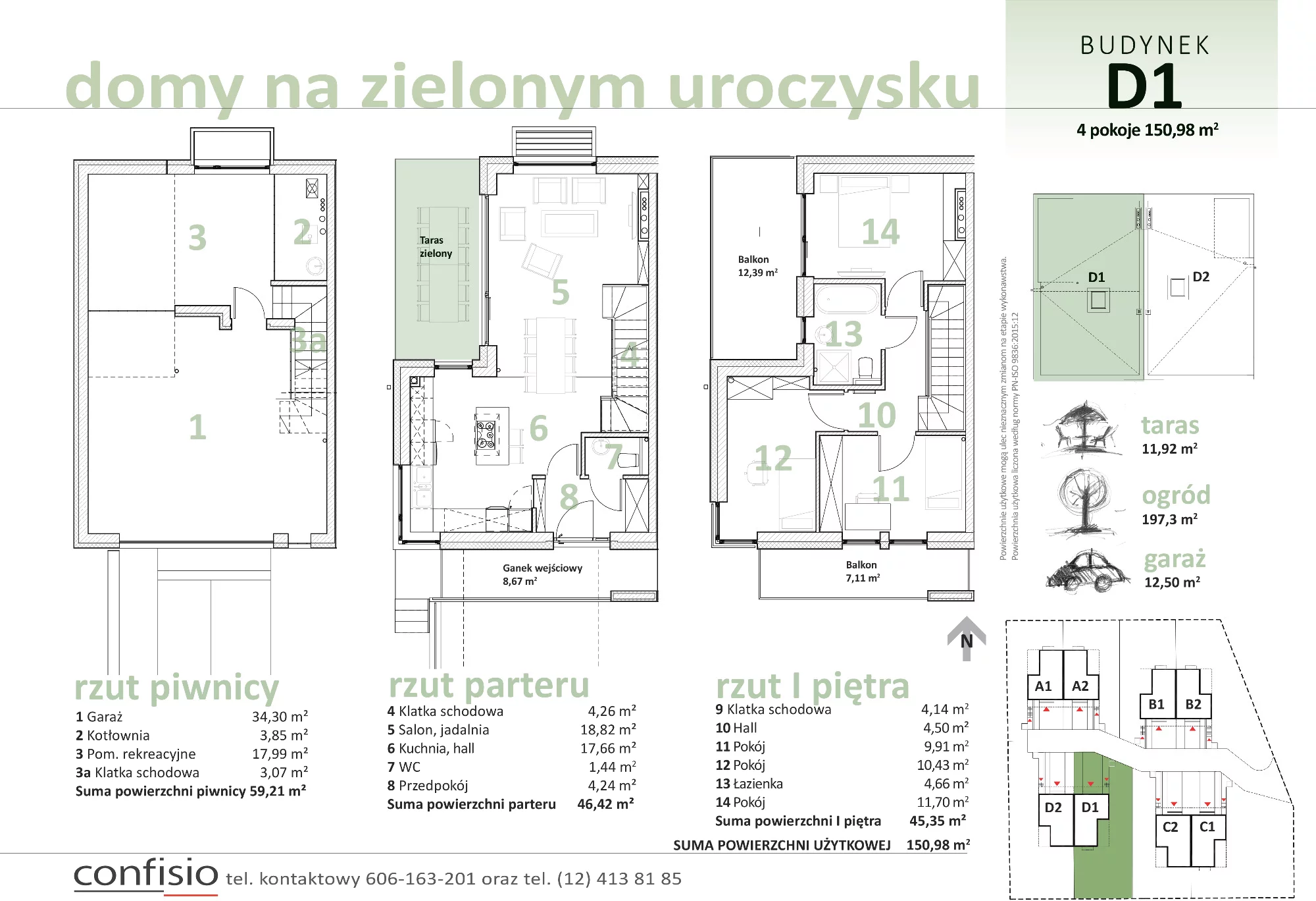 Dom 150,98 m², oferta nr D1, Domy na Zielonym Uroczysku, Kraków, Dębniki, Skotniki, ul. Generała Jana Karcza