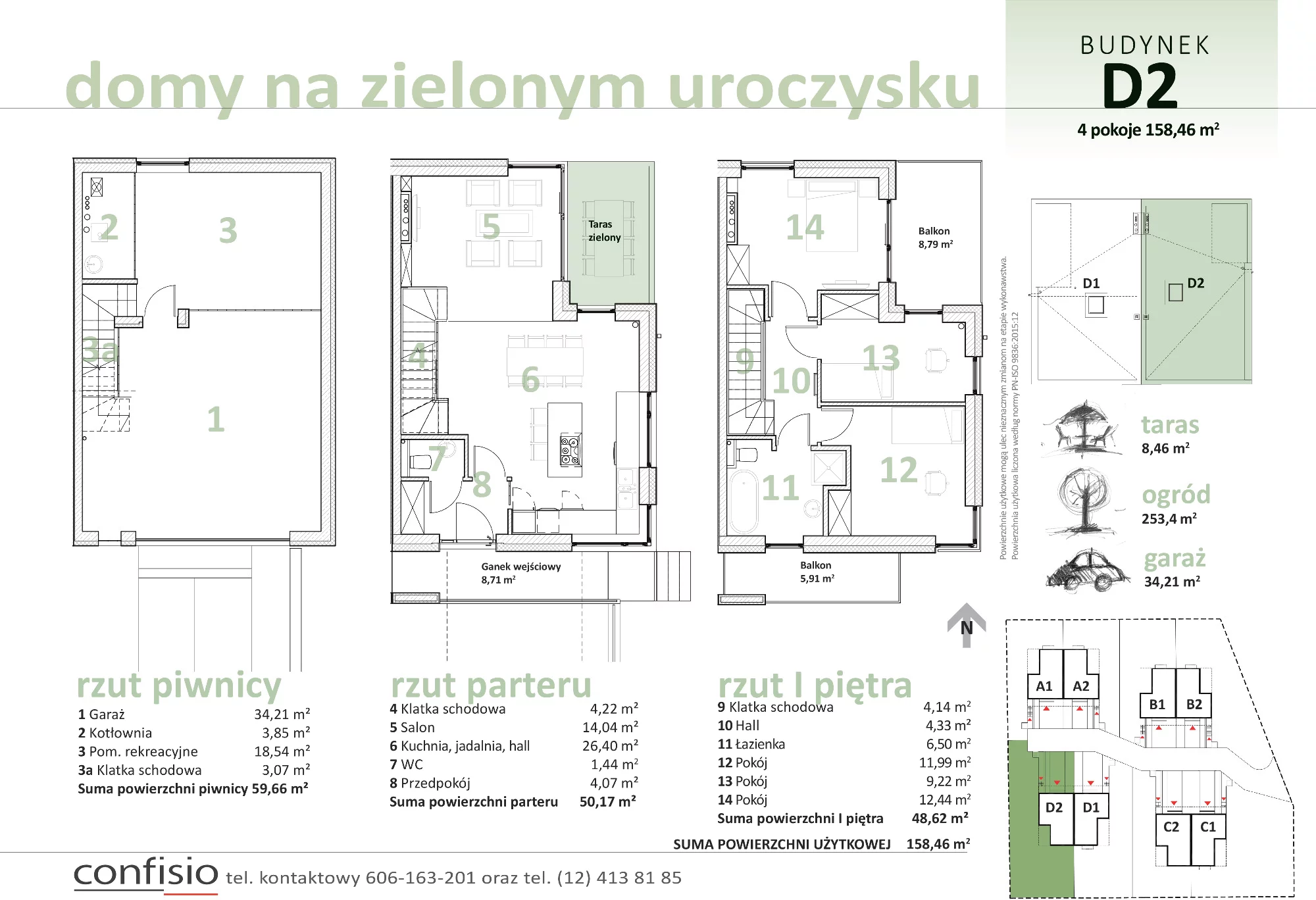 Dom 158,46 m², oferta nr D2, Domy na Zielonym Uroczysku, Kraków, Dębniki, Skotniki, ul. Generała Jana Karcza