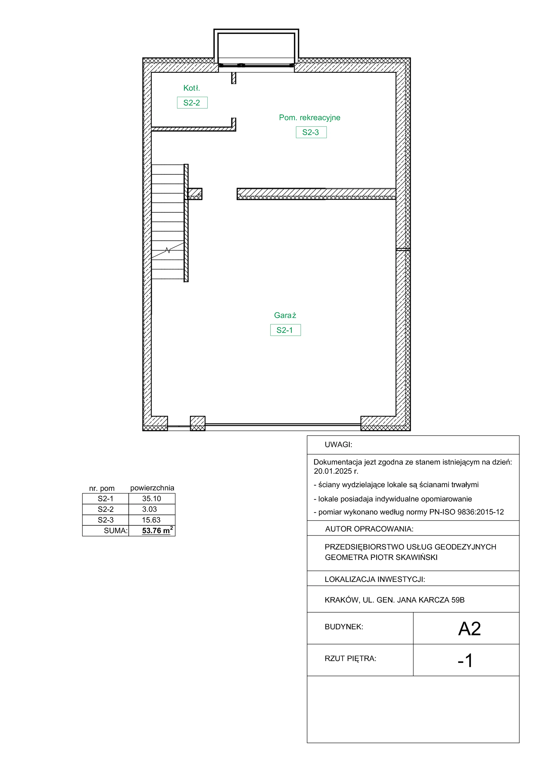 Dom 143,48 m², oferta nr A2, Domy na Zielonym Uroczysku, Kraków, Dębniki, Skotniki, ul. Generała Jana Karcza