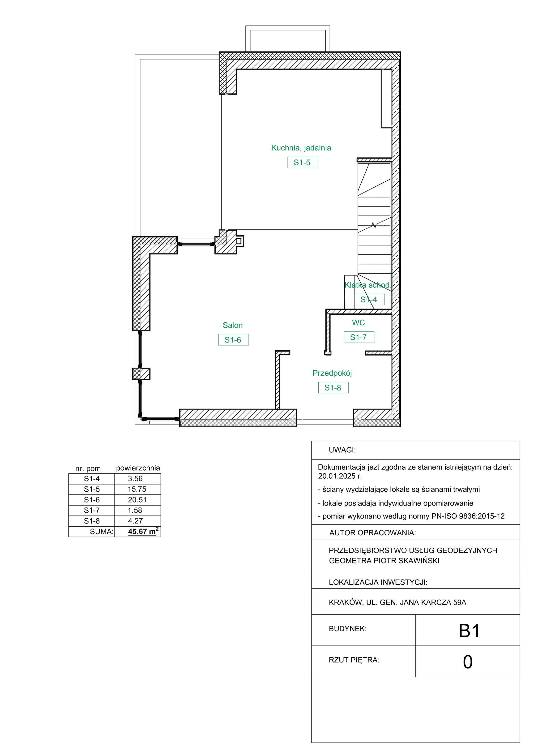 Dom 144,33 m², oferta nr B1, Domy na Zielonym Uroczysku, Kraków, Dębniki, Skotniki, ul. Generała Jana Karcza
