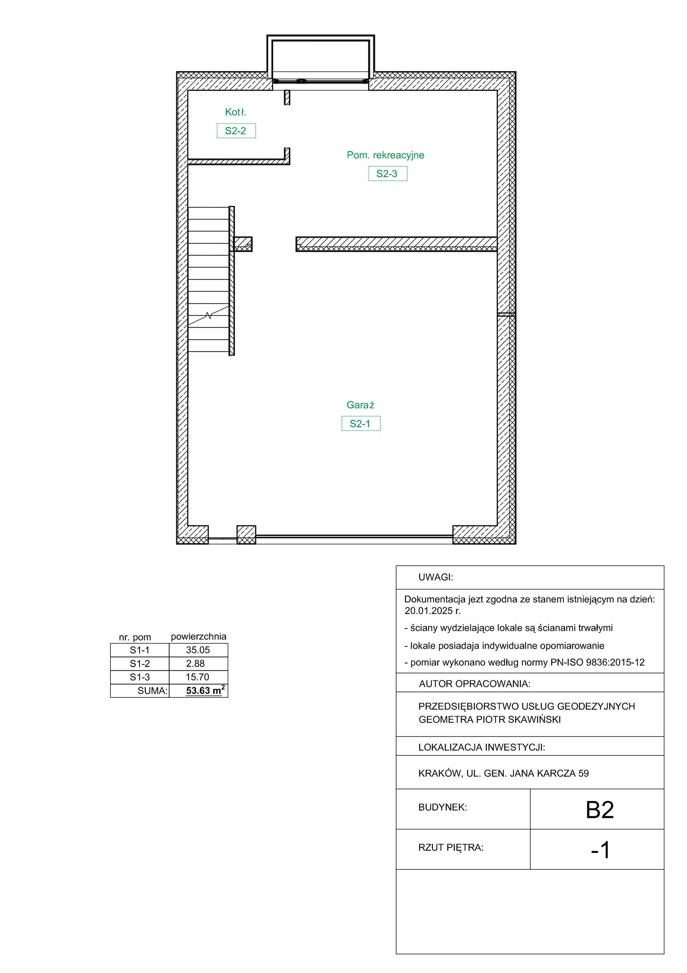 Dom 144,00 m², oferta nr B2, Domy na Zielonym Uroczysku, Kraków, Dębniki, Skotniki, ul. Generała Jana Karcza