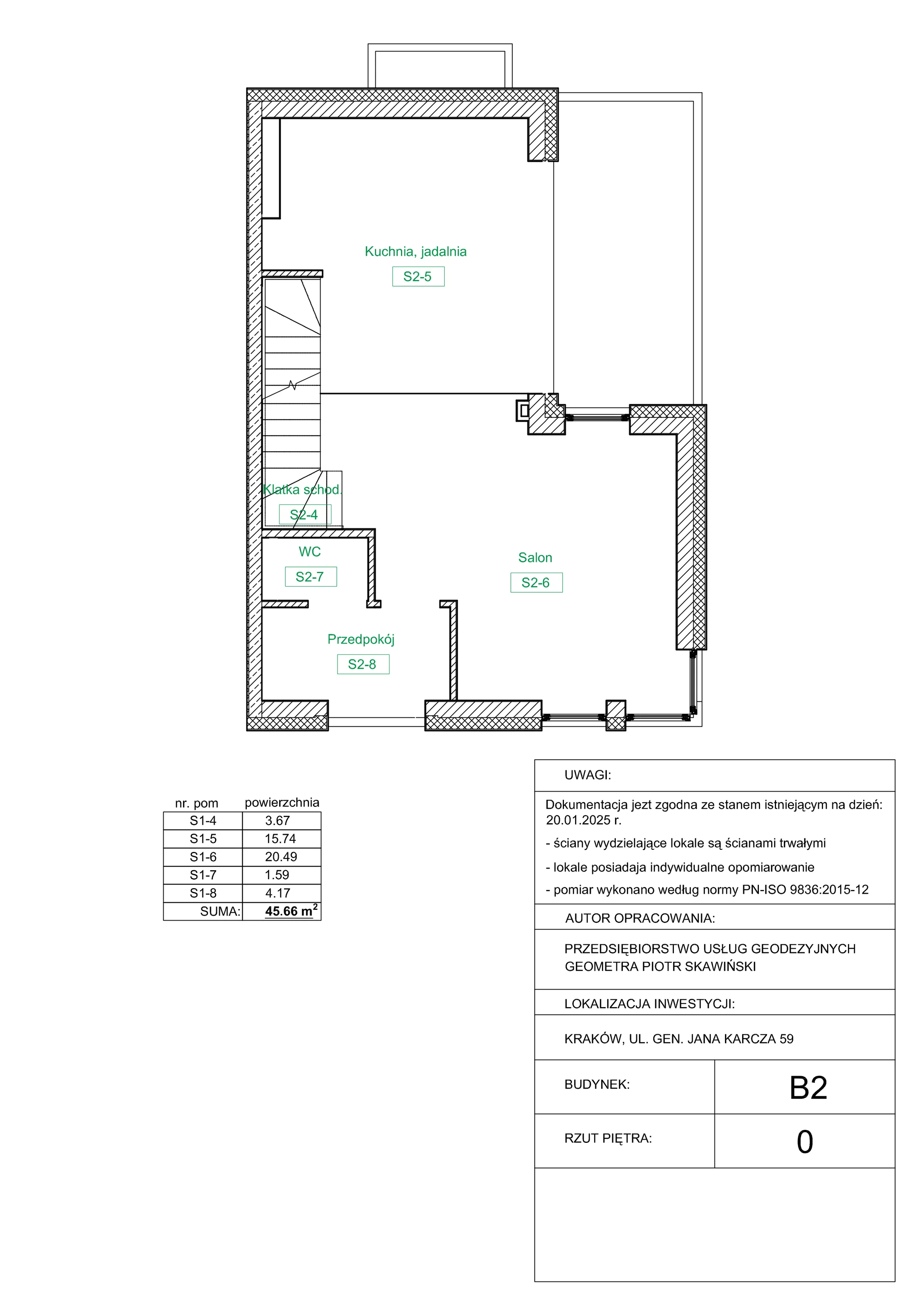 Dom 144,00 m², oferta nr B2, Domy na Zielonym Uroczysku, Kraków, Dębniki, Skotniki, ul. Generała Jana Karcza