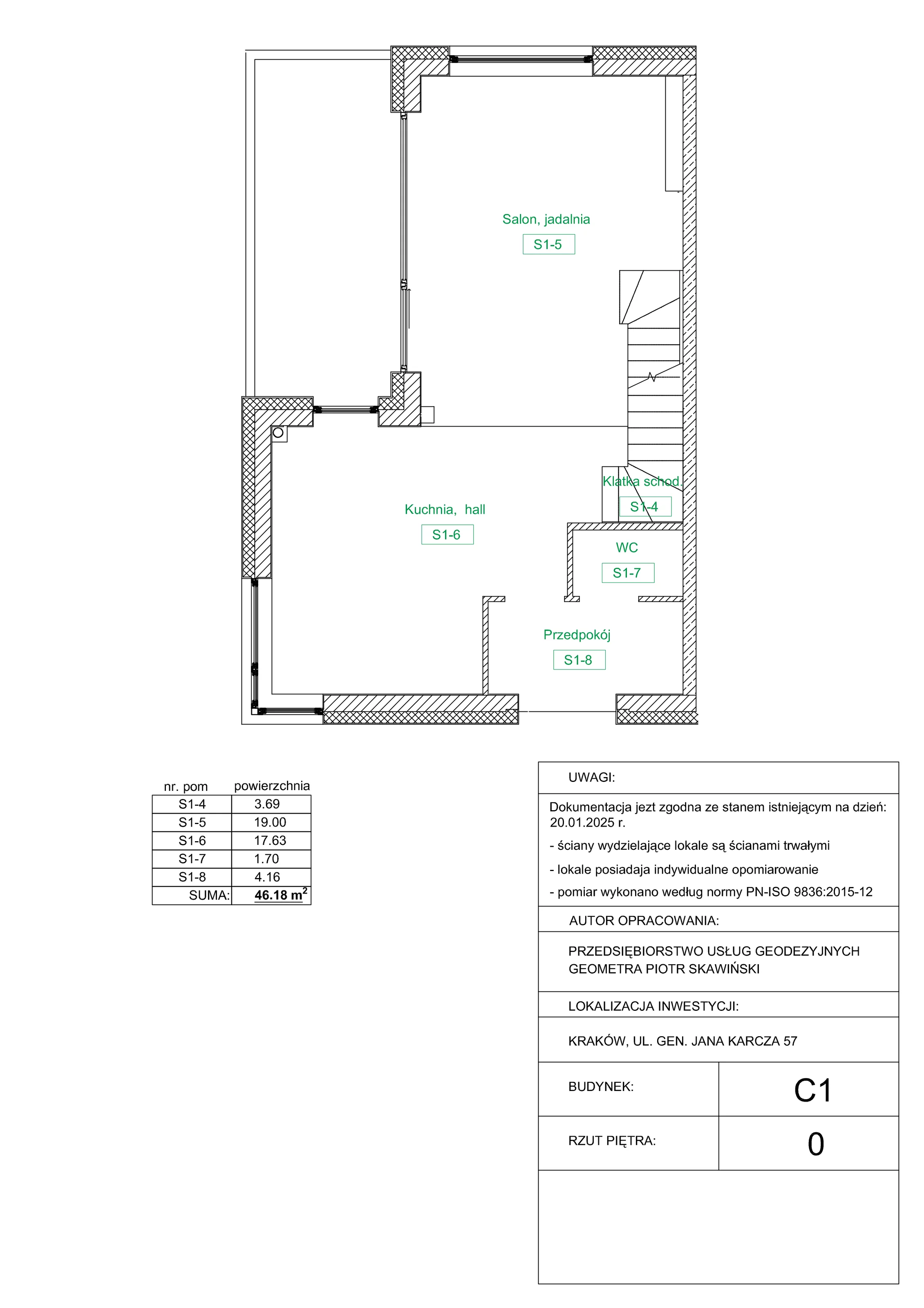 Dom 147,09 m², oferta nr C1, Domy na Zielonym Uroczysku, Kraków, Dębniki, Skotniki, ul. Generała Jana Karcza