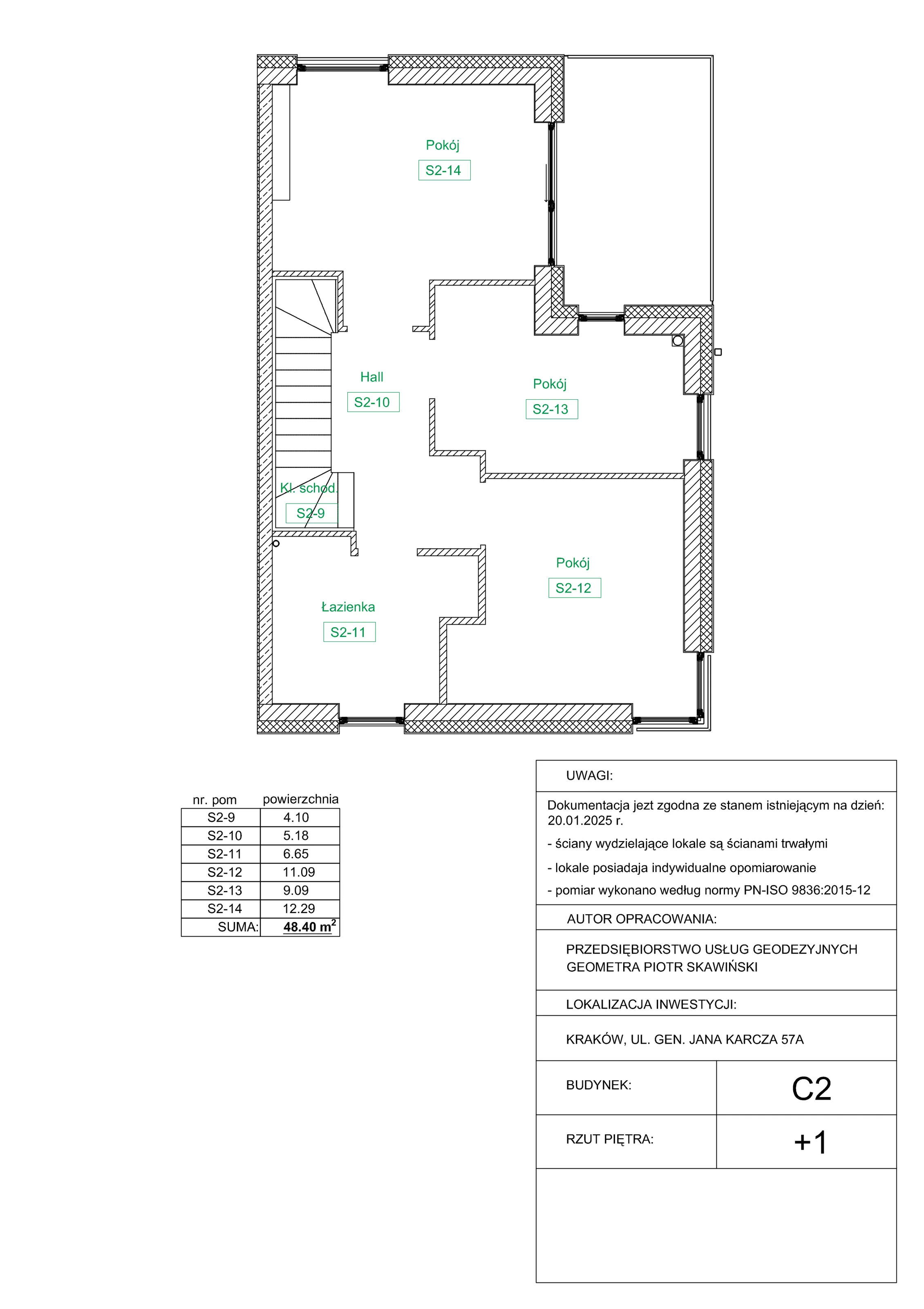 Dom 153,78 m², oferta nr C2, Domy na Zielonym Uroczysku, Kraków, Dębniki, Skotniki, ul. Generała Jana Karcza