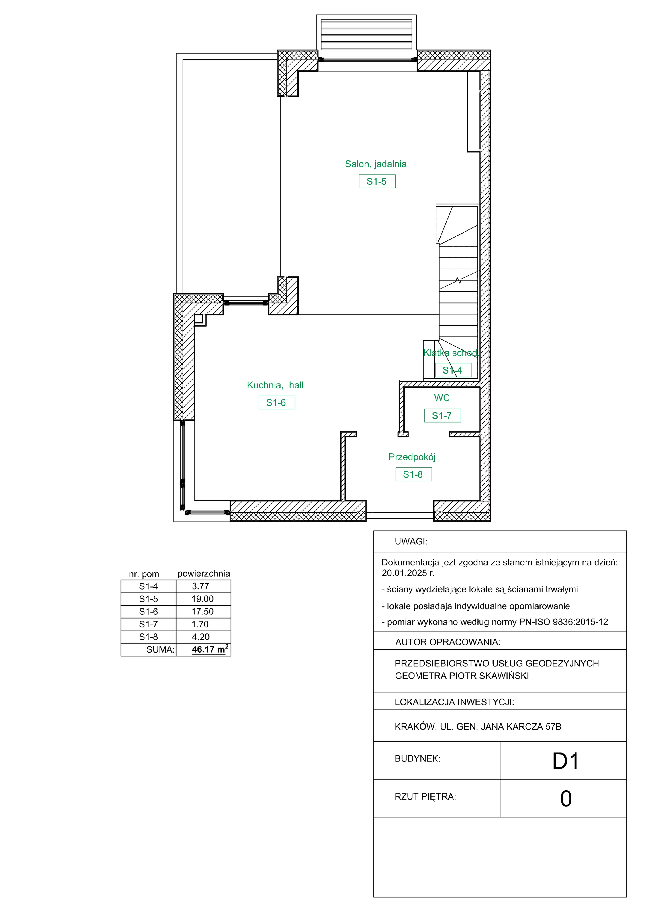 Dom 146,34 m², oferta nr D1, Domy na Zielonym Uroczysku, Kraków, Dębniki, Skotniki, ul. Generała Jana Karcza