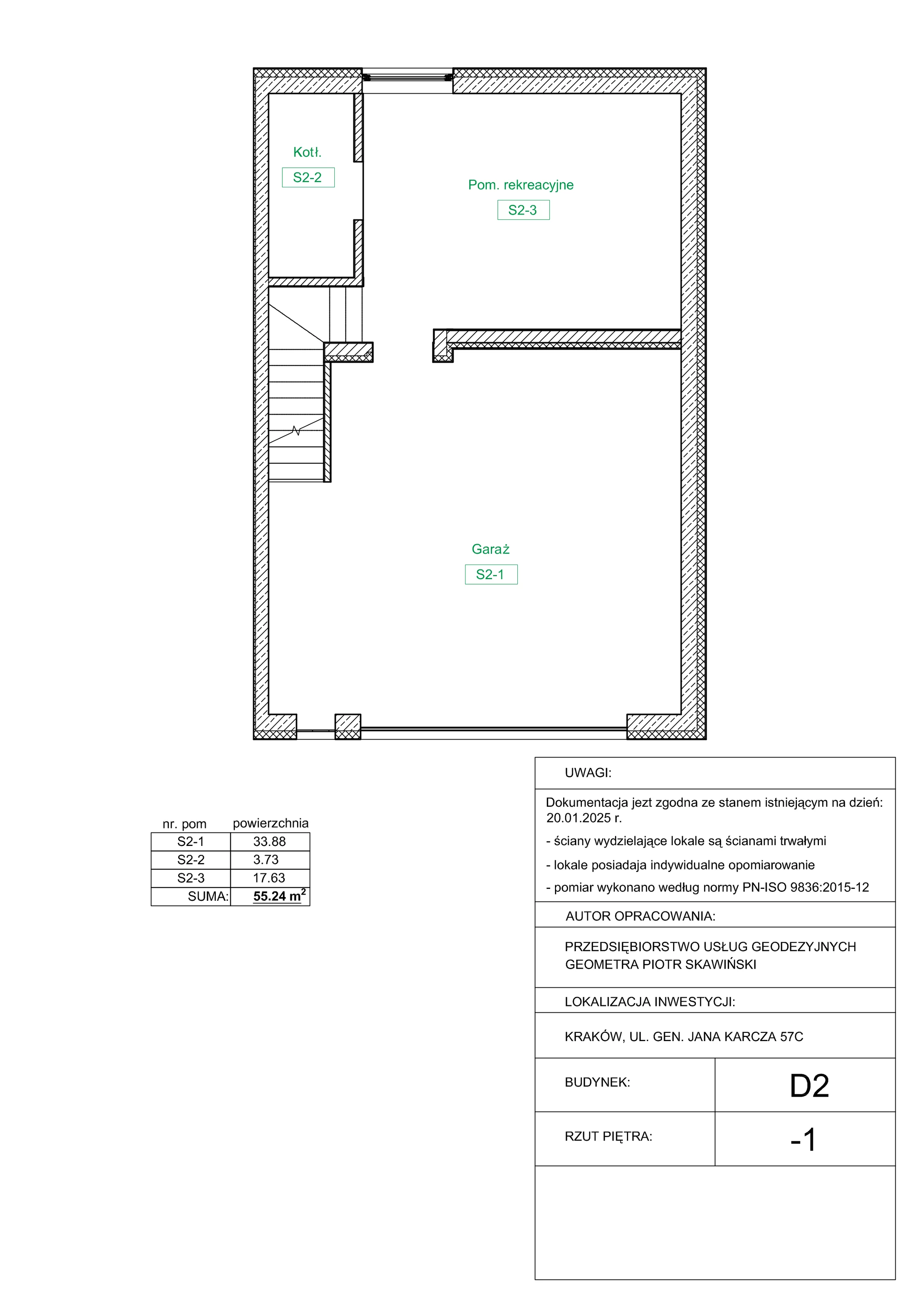 Dom 159,45 m², oferta nr D2, Domy na Zielonym Uroczysku, Kraków, Dębniki, Skotniki, ul. Generała Jana Karcza