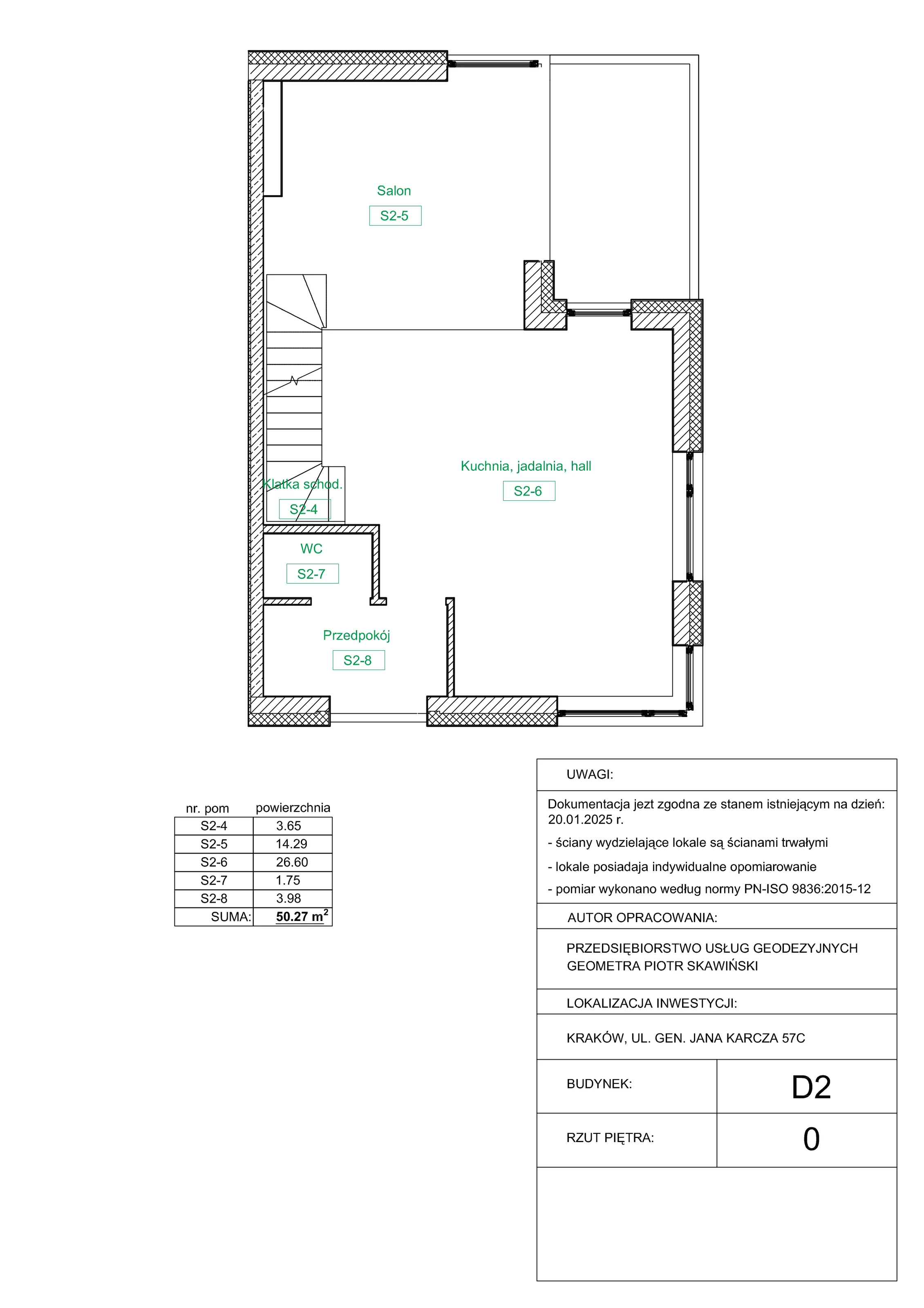 Dom 159,45 m², oferta nr D2, Domy na Zielonym Uroczysku, Kraków, Dębniki, Skotniki, ul. Generała Jana Karcza