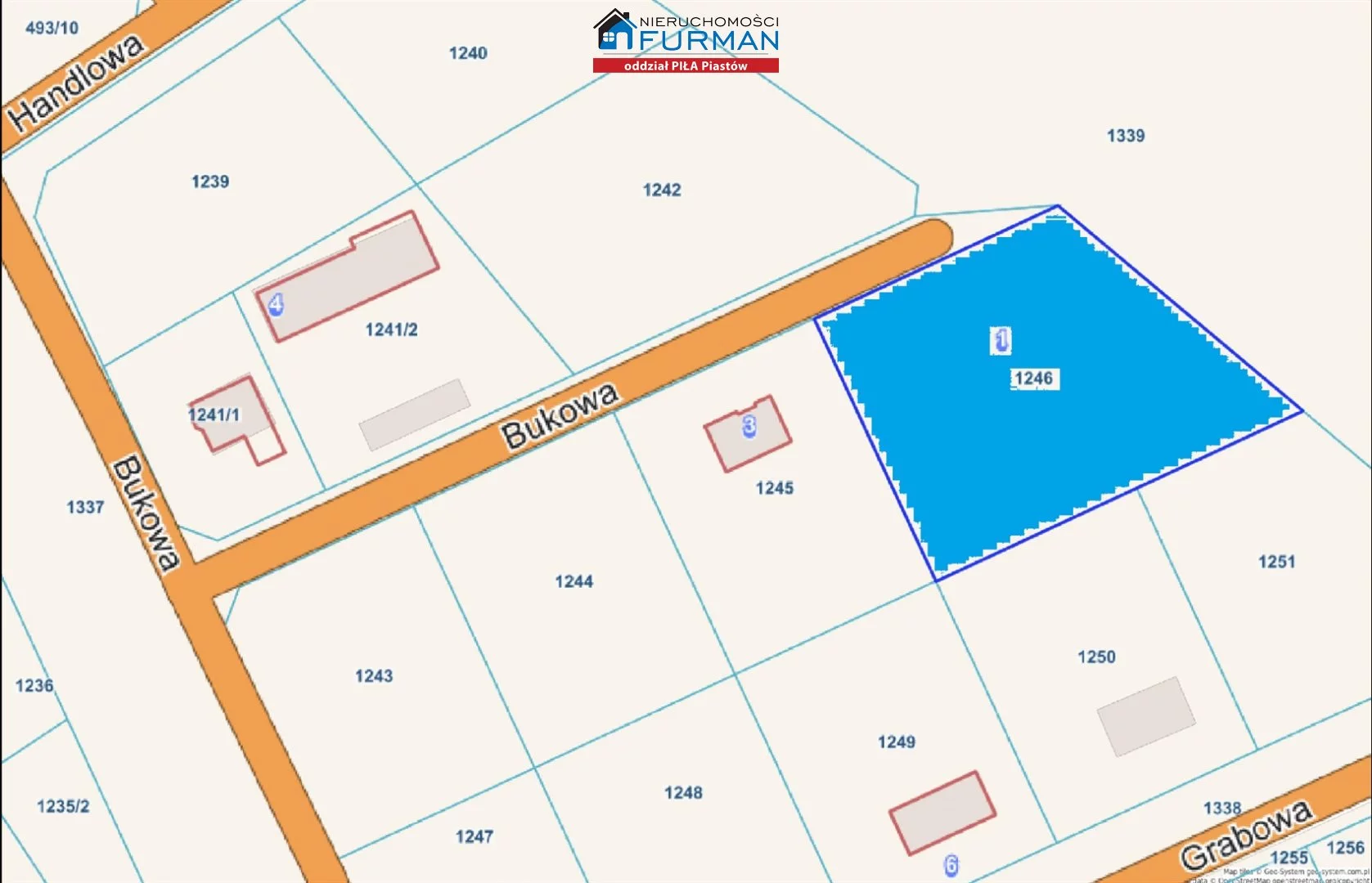 Działka 3 682,00 m², oferta nr , FRP-GS-197370-1, Krzyż Wielkopolski