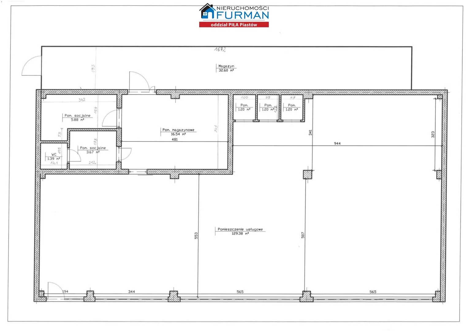 Lokal użytkowy 193,00 m², oferta nr , FRP-LW-197896, Piła, Śródmieście