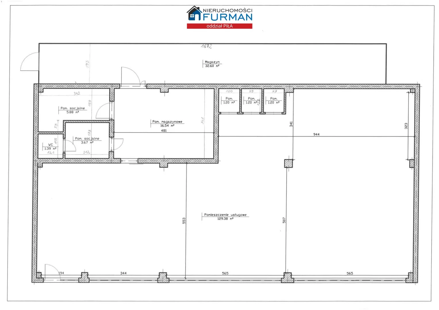 Lokal użytkowy 193,00 m², oferta nr , FRP-LS-198236, Piła, Śródmieście
