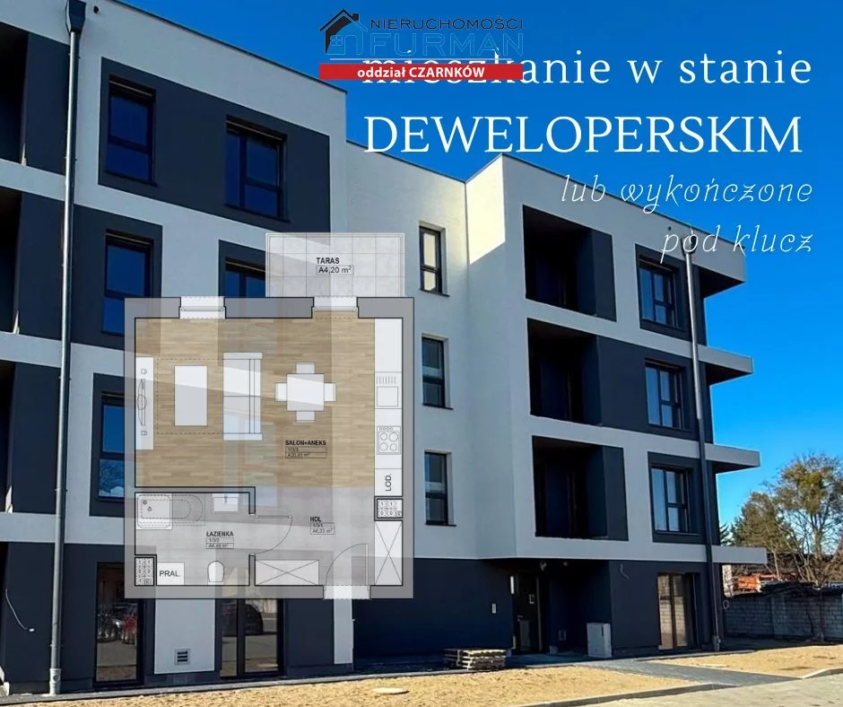 Mieszkanie jednopokojowe 31,52 m², Trzcianka, Sprzedaż