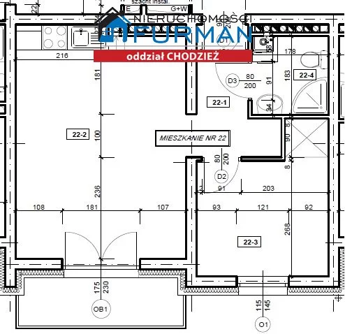 2 pokoje, mieszkanie 37,50 m², piętro 3, oferta nr , FRC-MS-196746, Margonin