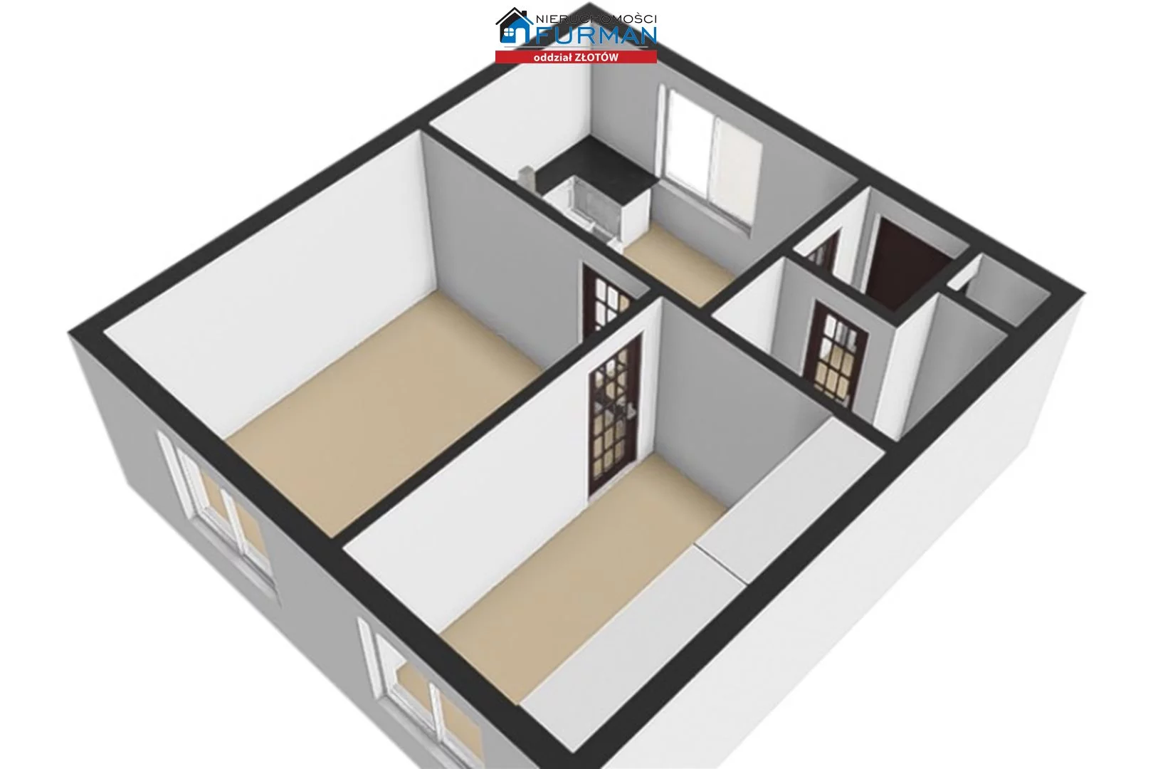 2 pokoje, mieszkanie 44,00 m², parter, oferta nr , FZL-MS-197933, Okonek