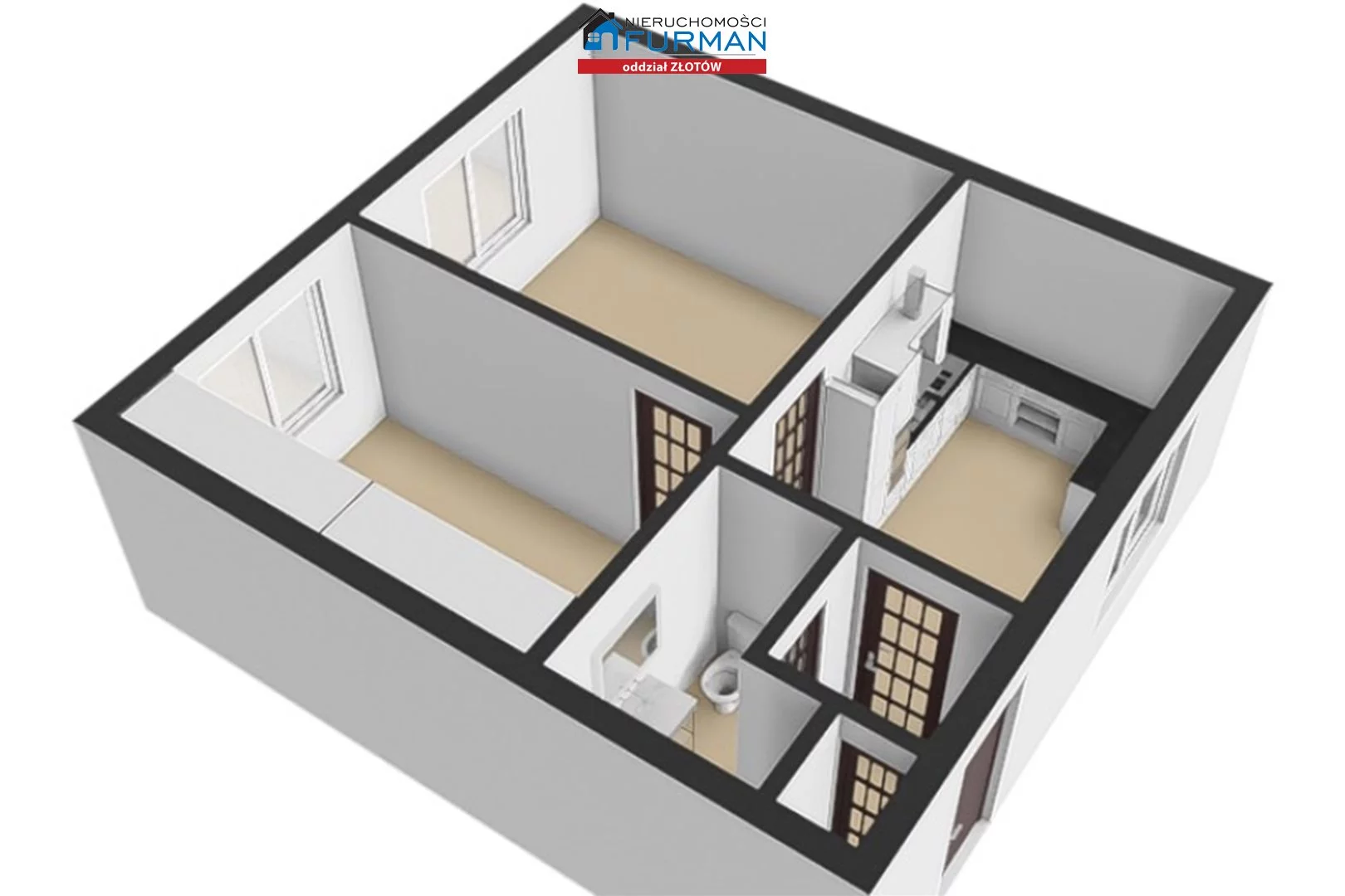 2 pokoje, mieszkanie 44,00 m², parter, oferta nr , FZL-MS-197933, Okonek