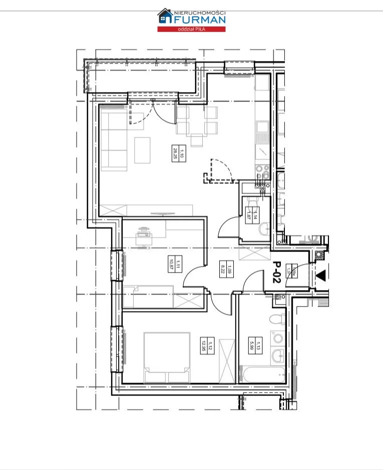 3 pokoje, mieszkanie 69,52 m², parter, oferta nr , FRP-MS-198029-1, Piła