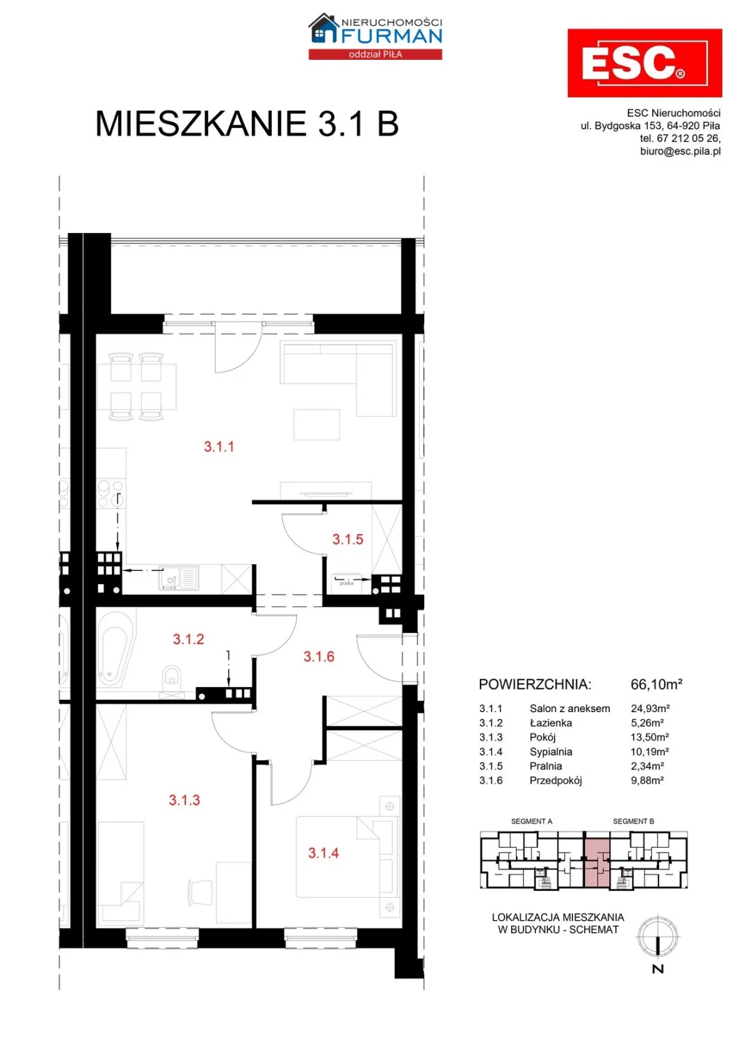 3 pokoje, mieszkanie 75,86 m², piętro 2, oferta nr , FRP-MS-196623, Piła, Górne