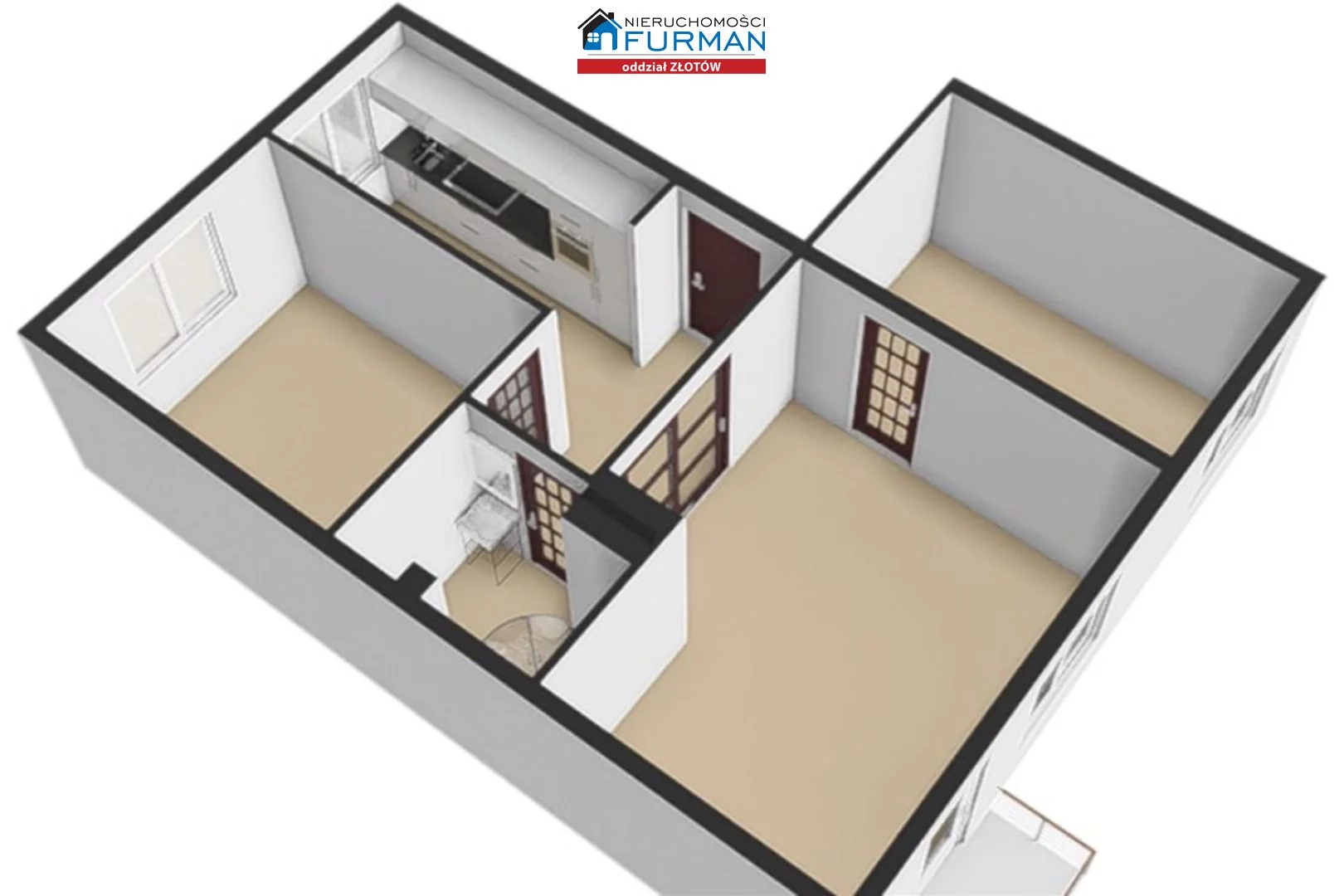 3 pokoje, mieszkanie 61,67 m², piętro 2, oferta nr , FZL-MS-197900, Złotów