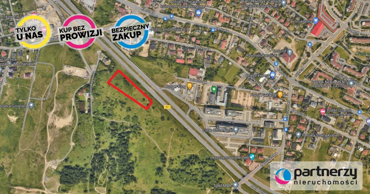 Działka 5 209,00 m², oferta nr , PAN135977, Gdańsk, Jasień, Brzoskwiniowa