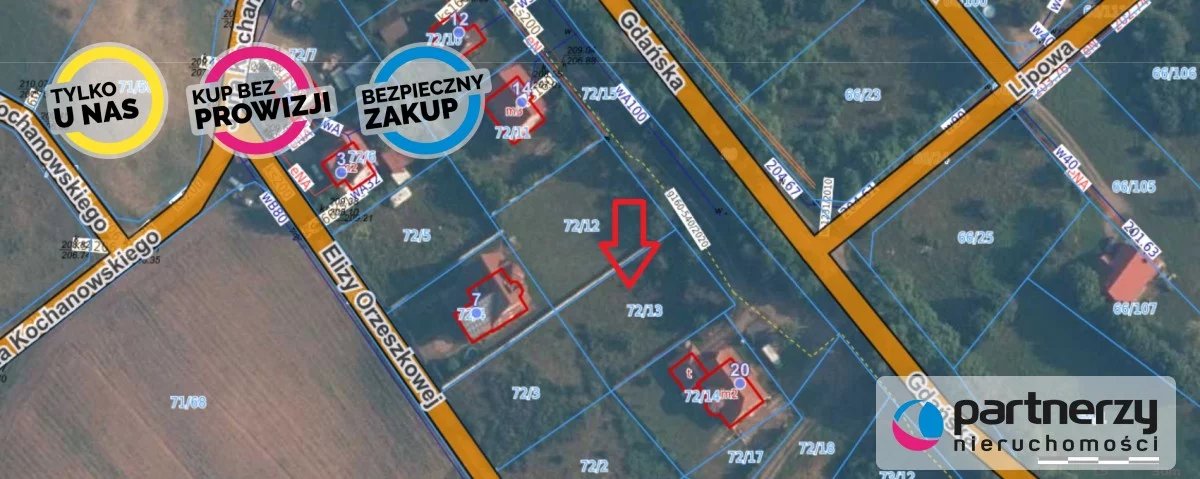 Działka 891,00 m², oferta nr , PAN257923, Kamień, Gdańska