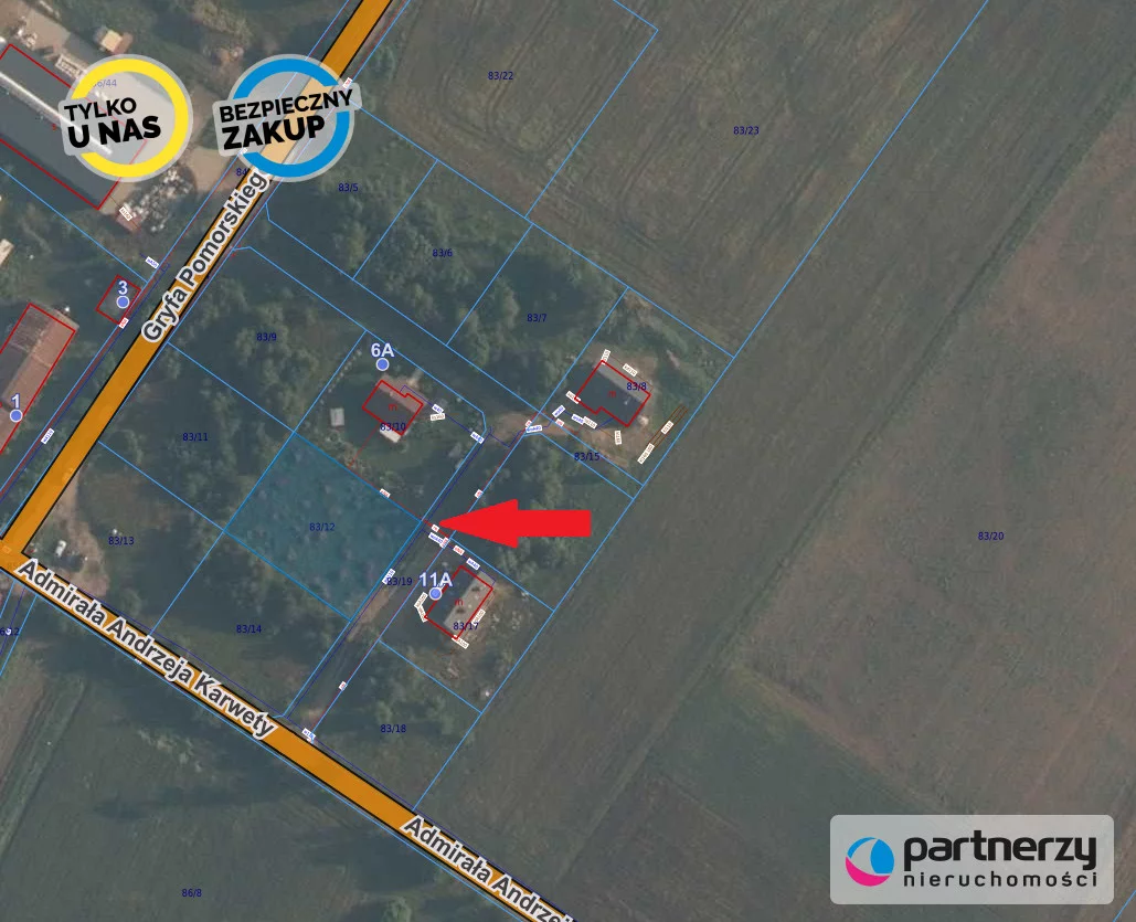 Działka 1 082,00 m², oferta nr , PAN227947, Miszewko, Gryfa Pomorskiego