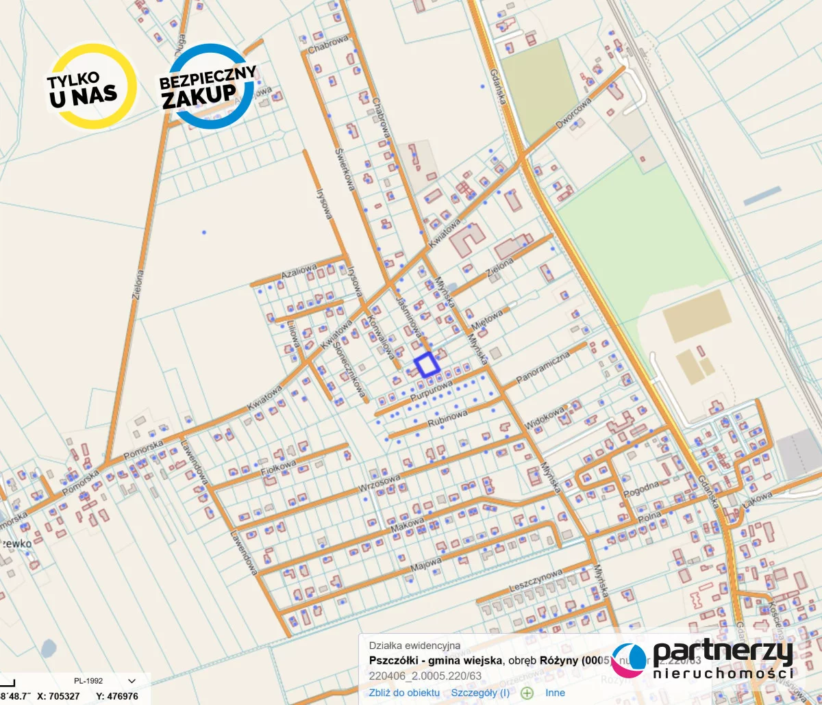 Działka 1 052,00 m², oferta nr , PAN862904, Różyny, Jaśminowa