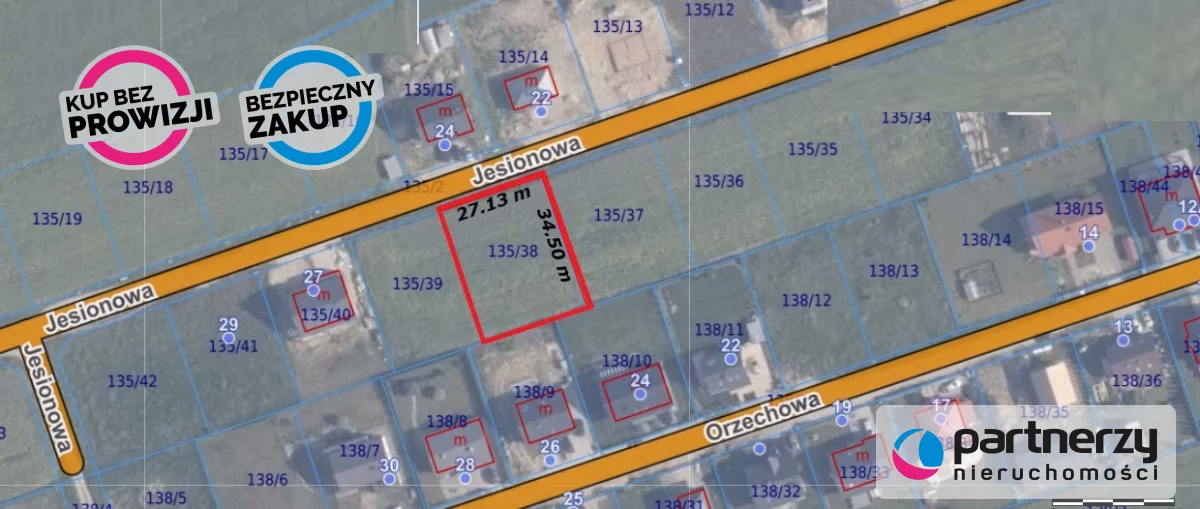 Działka 920,00 m², oferta nr , PAN562399, Różyny, Jesionowa