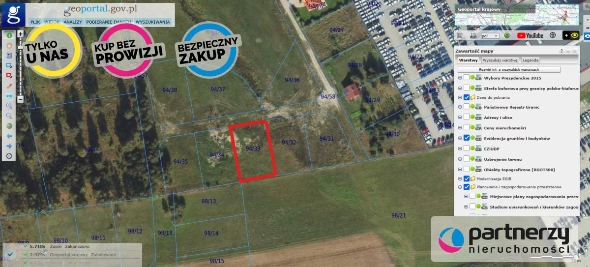 Działka 1 039,00 m², oferta nr , PAN557759, Otomin, Księżycowa