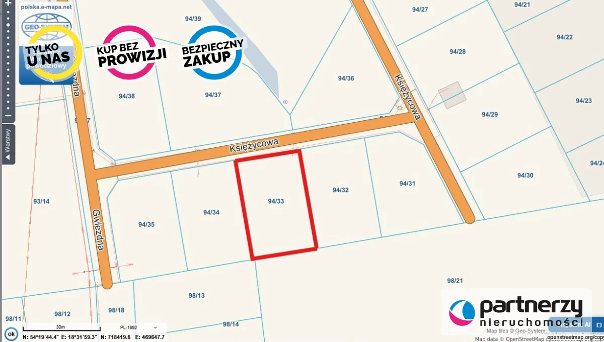 Działka 1 039,00 m², oferta nr , PAN557759, Otomin, Księżycowa