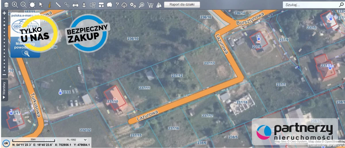 Działka 728,00 m², oferta nr , PAN523538, Skowarcz, Lazurowa