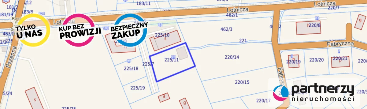 Działka 1 689,00 m², Banino, Lotnicza, Sprzedaż