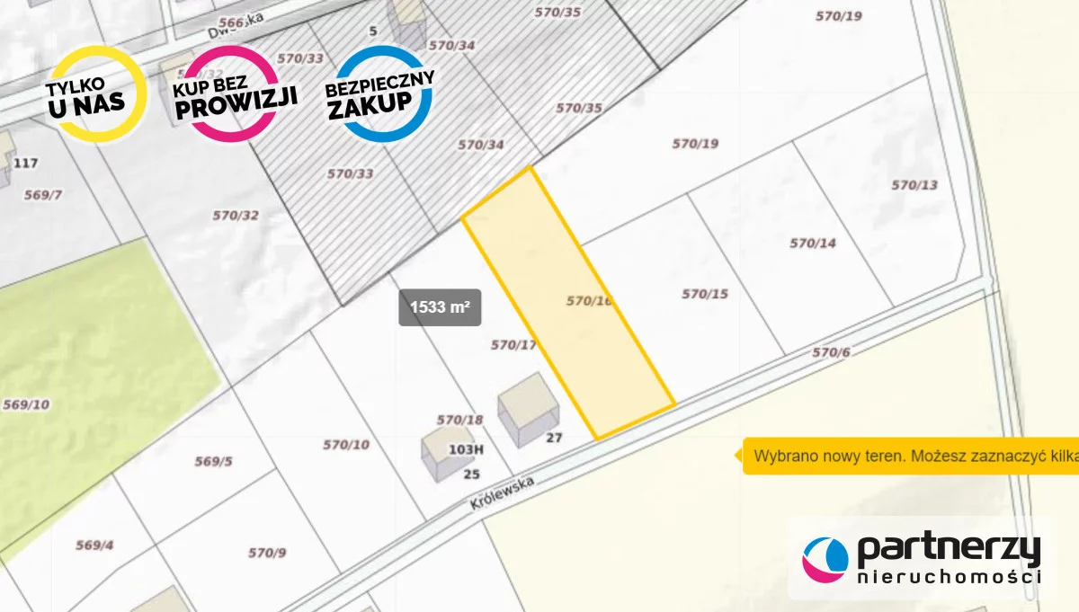 Działka 1 533,00 m², oferta nr , PAN872828, Młynek