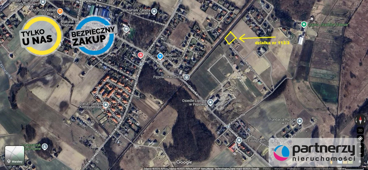 Działka 1 358,00 m², oferta nr , PAN550736, Pępowo, Na Wzgórzu