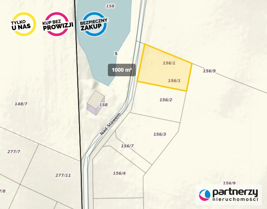 Działka 1 001,00 m², oferta nr , PAN793320, Żukowo, Nad Stawem