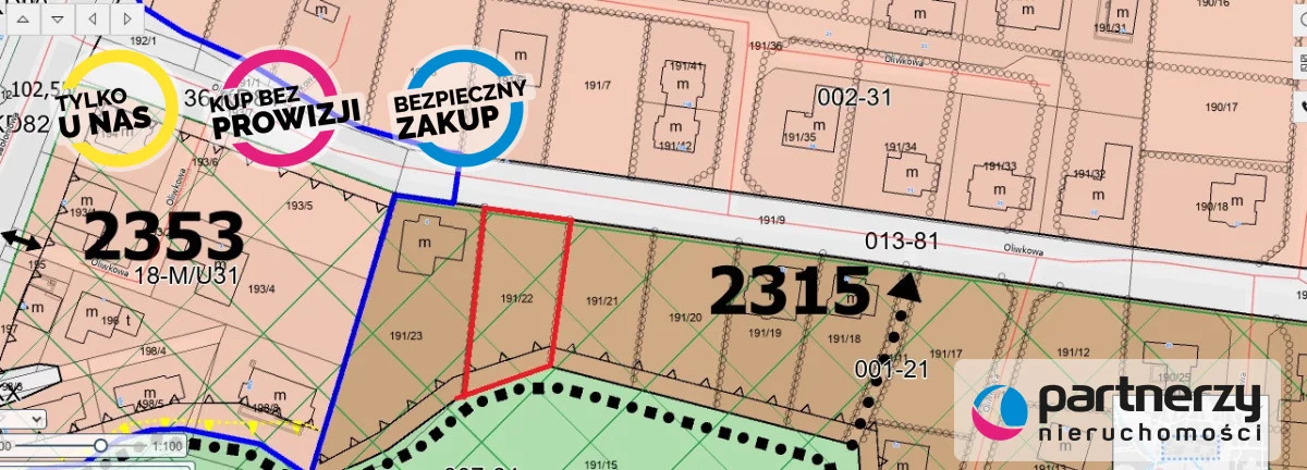 Działka 990,00 m², oferta nr , PAN800172, Gdańsk, Jasień, Oliwkowa