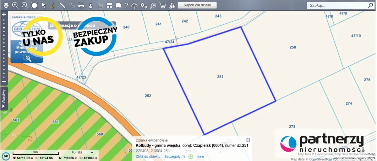 Działka 3 071,00 m², oferta nr , PAN580460, Czapielsk, Przebiśniegowa