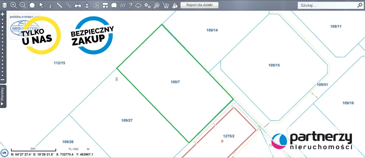 Działka 3 019,00 m², oferta nr , PAN477000, Chwaszczyno, Rewerenda