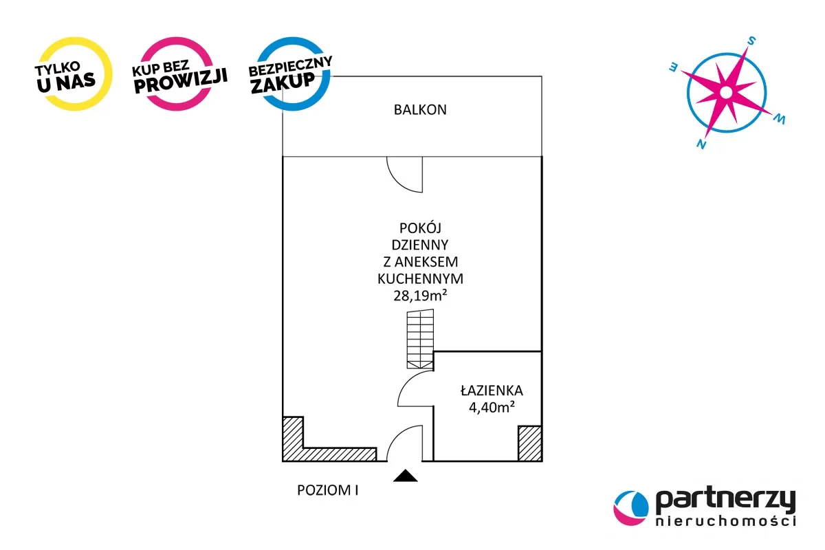 1 pokój, mieszkanie 41,59 m², piętro 3, oferta nr , PAN646750, Władysławowo, Harcerska