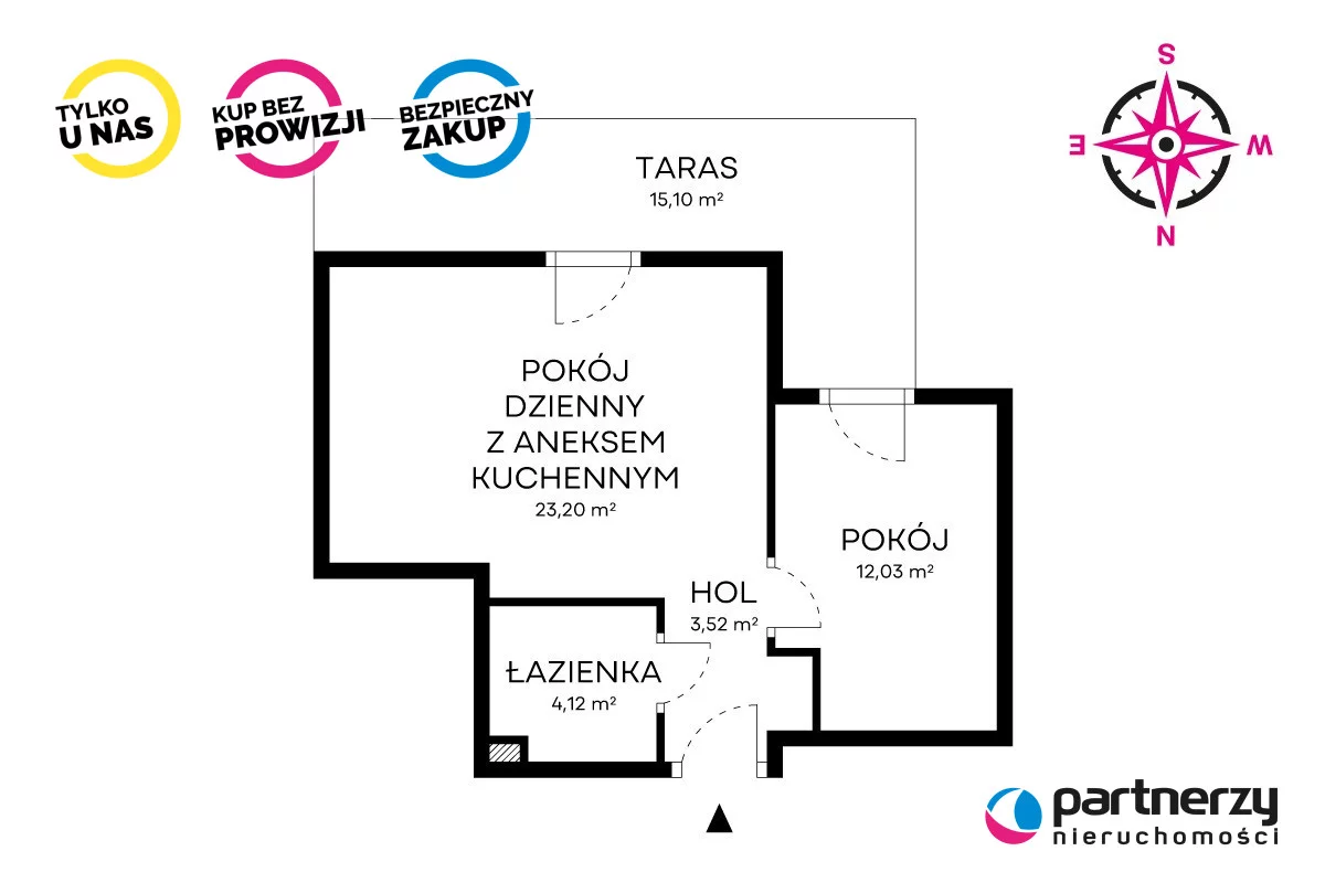 2 pokoje, mieszkanie 43,00 m², piętro 4, oferta nr , PAN655037, Gdańsk, Brzeźno, Gdańska